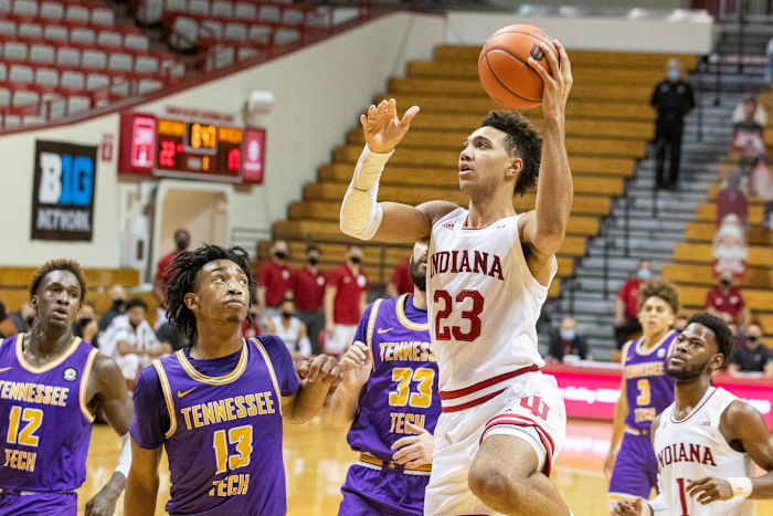 Trayce Jackson-Davis is dominating inside for Indiana. (USA TODAY Sports)